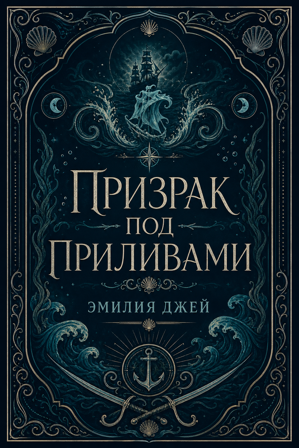 Обложка книги Призрак под приливами (Серия «За пределами приливов», №1) — Эмилия Джей — A Wraith Beneath the Tides (Beyond the Tides, #1)