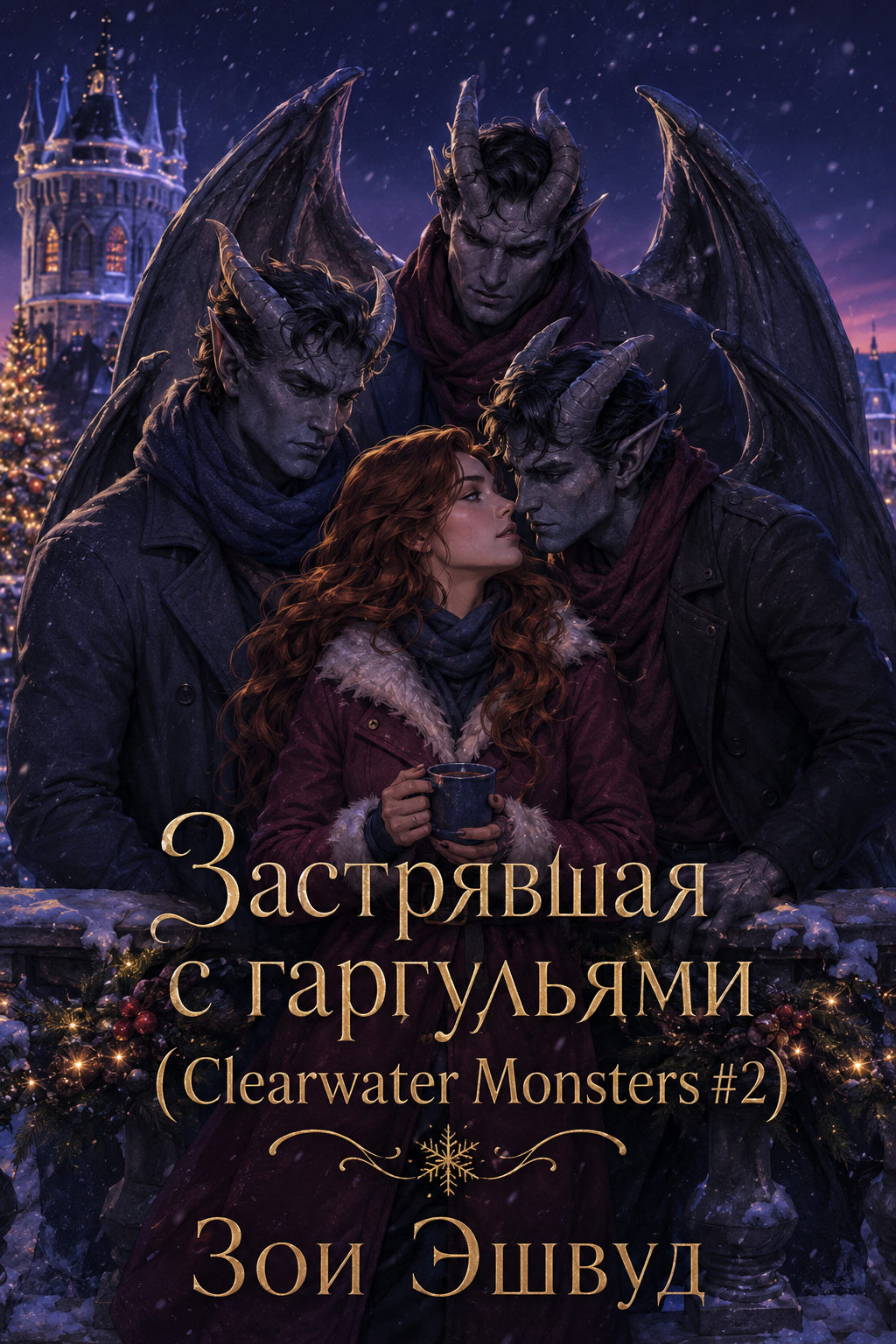 Обложка книги Застрявшая с гаргульями (Clearwater Monsters #2) — Зои Эшвуд — Snowed in with the Gargoyles (Clearwater Monsters #2)