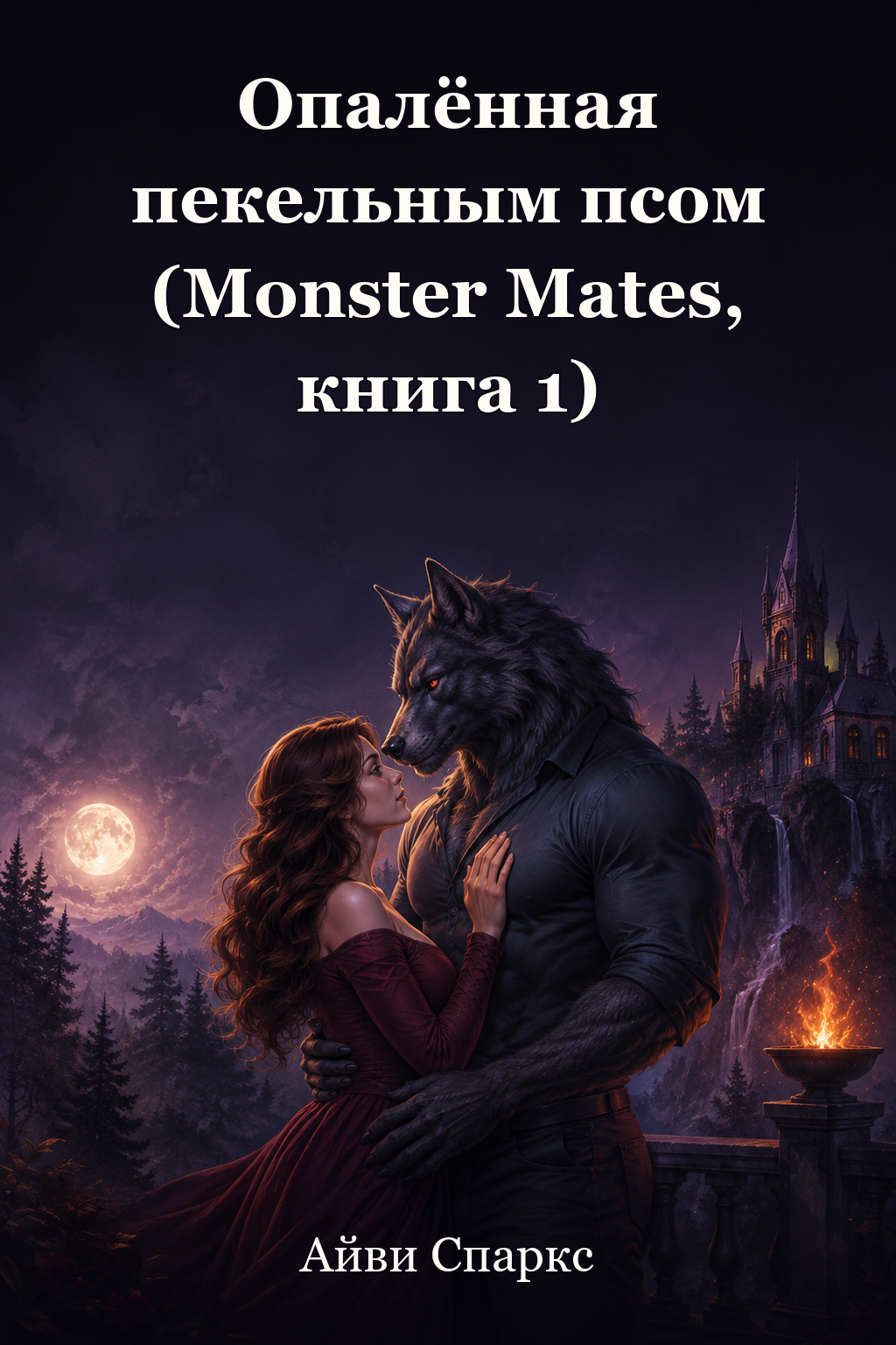 Обложка книги Опалённая пекельным псом (Monster Mates, книга 1) — Айви Спаркс — Scorched by the Hellhound (Monster Mates, #1)