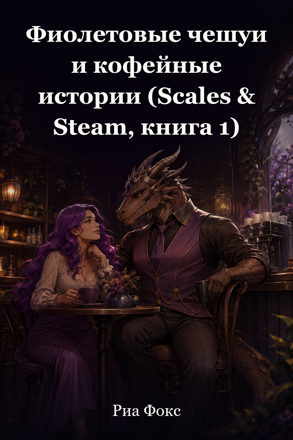 Обложка книги Фиолетовые чешуи и кофейные истории (Scales & Steam, книга 1) — Риа Фокс — Purple Scales & Coffee Tales (Scales & Steam #1)