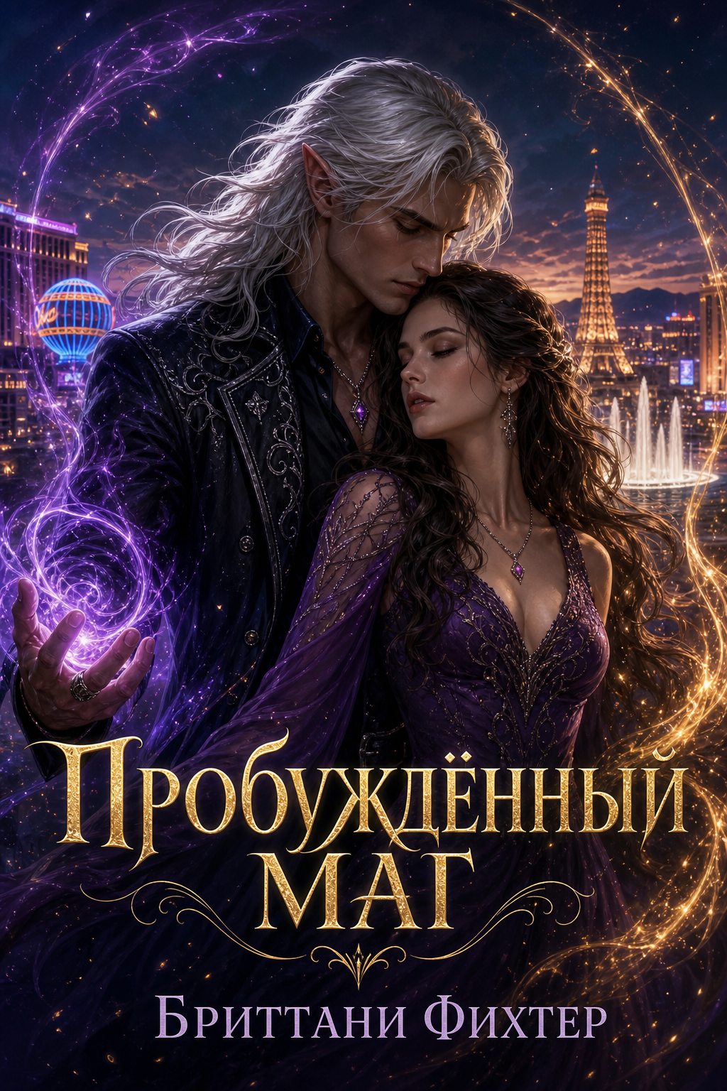 Обложка книги Пробуждённый маг (Серия «Волшебник в Вегасе», №1) — Бриттани Фихтер — A Wizard Awakened (A Wizard in Vegas #1)