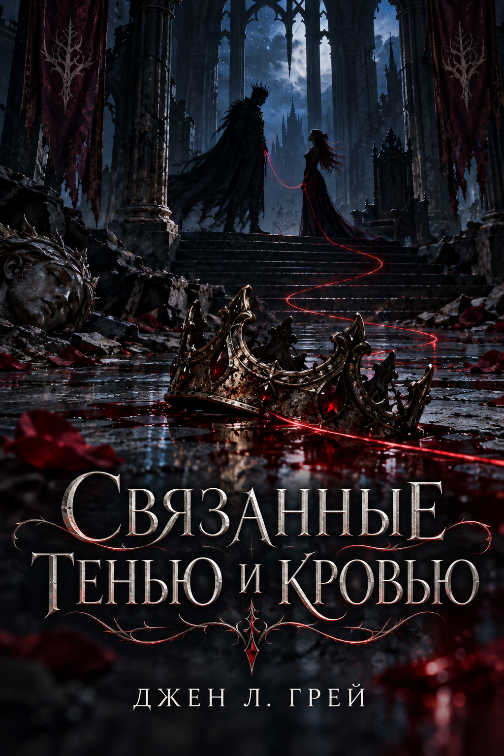 Обложка книги Связанные тенью и кровью — Джен Л. Грей — Claimed by Shadow and Blood (Of Fae and Wolf Trilogy Book 2)