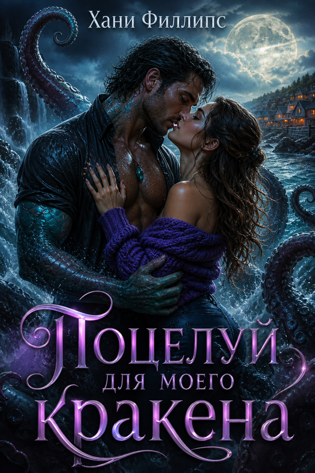 Обложка книги Поцелуй для моего кракена (Fairhaven Falls, книга 10) — Хани Филлипс — Kiss for My Kraken (Fairhaven Falls #10)
