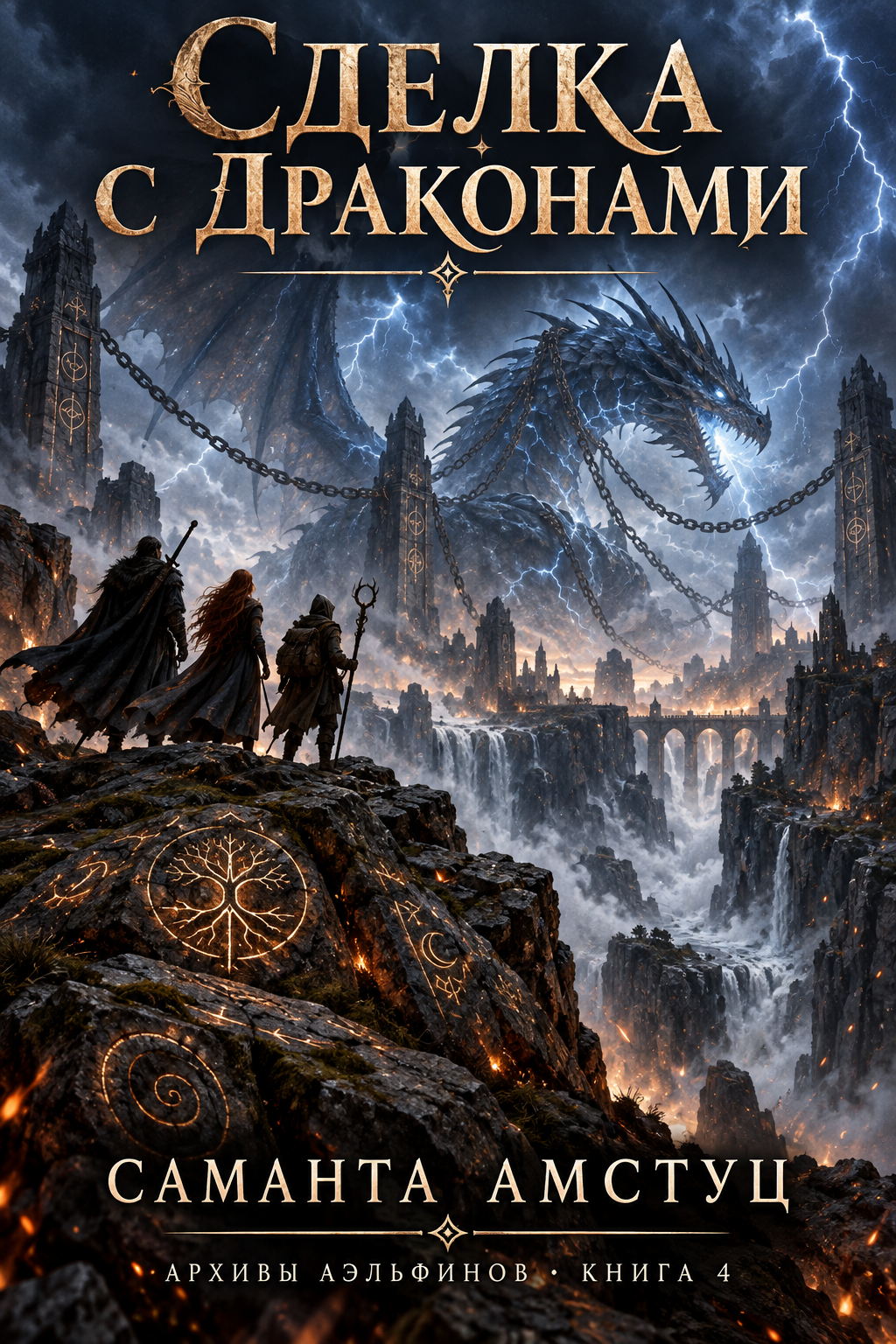 Обложка книги Сделка с драконами — Саманта Амстуц — The Bargain of Dragons (The Aelfyn Archives, #4)