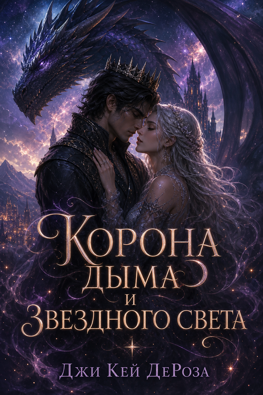 Обложка книги Корона дыма и звездного света (Дворы Этерии, кн. 4) — Джи Кей ДеРоза — Crown of Smoke and Starlight (Courts of Aetheria #4)