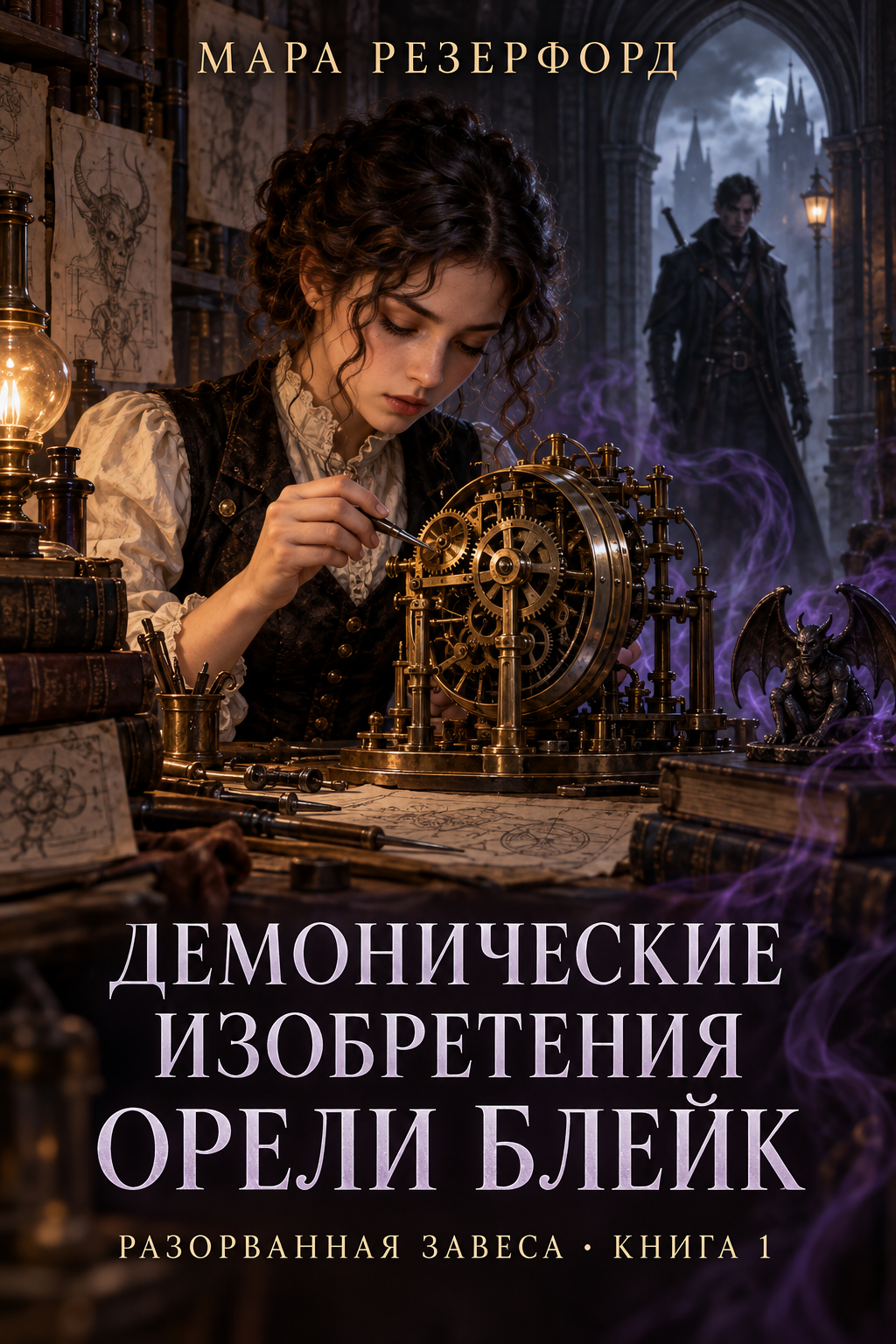 Обложка книги Демонические изобретения Орели Блейк — Мара Резерфорд — The Demonic Inventions of Aurelie Blake (The Broken Veil, #1)