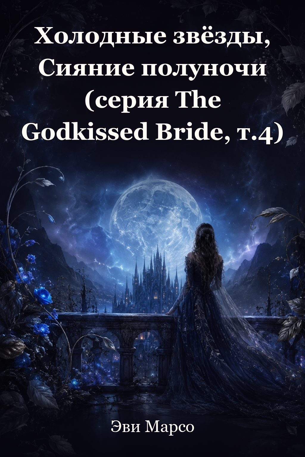 Обложка книги Холодные звёзды, Сияние полуночи (серия The Godkissed Bride, т.4) — Эви Марсо — Cold Stars Midnight Glow (The Godkissed Bride, #4)