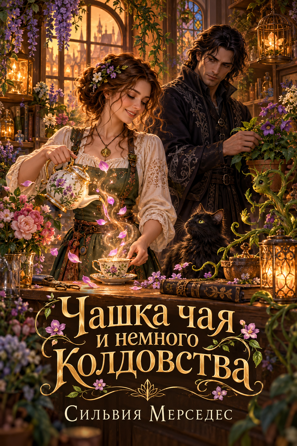 Обложка книги Чашка чая и немного колдовства — Сильвия Мерседес
