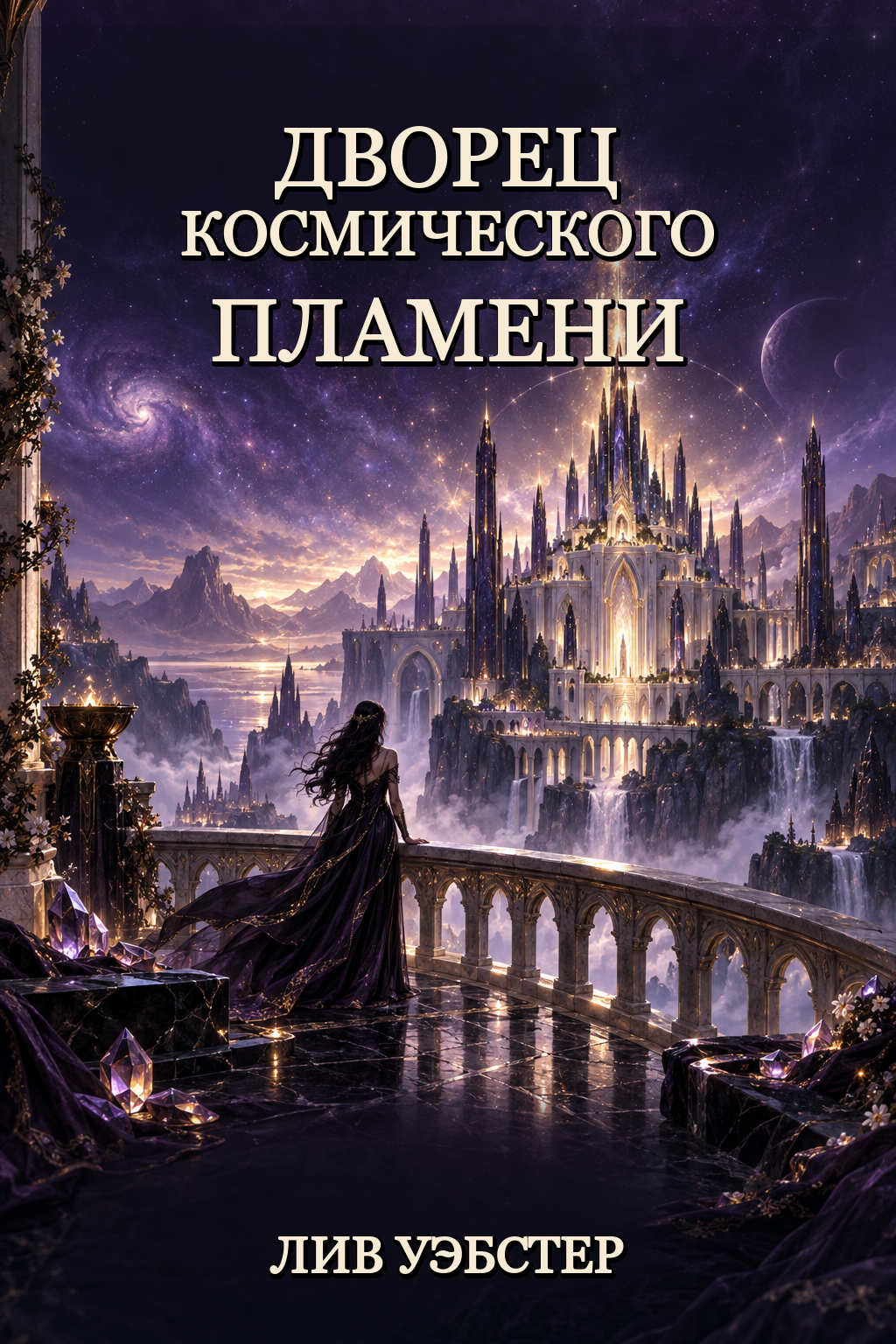 Обложка книги Дворец космического пламени (Свет драгоценностей, #2) — Лив Уэбстер — A Palace of Cosmic Flame (Jewel-Light #2)