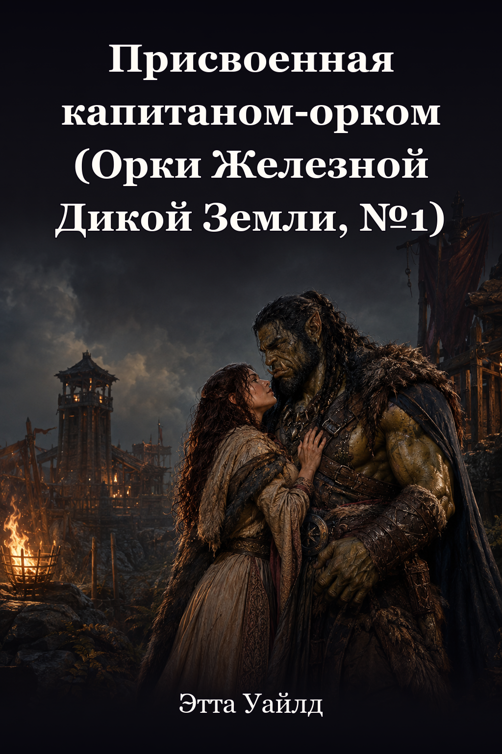 Обложка книги Присвоенная капитаном-орком (Орки Железной Дикой Земли, №1) — Этта Уайлд — Claimed by the Orc Captain (Orcs of the Iron Wilds #1)