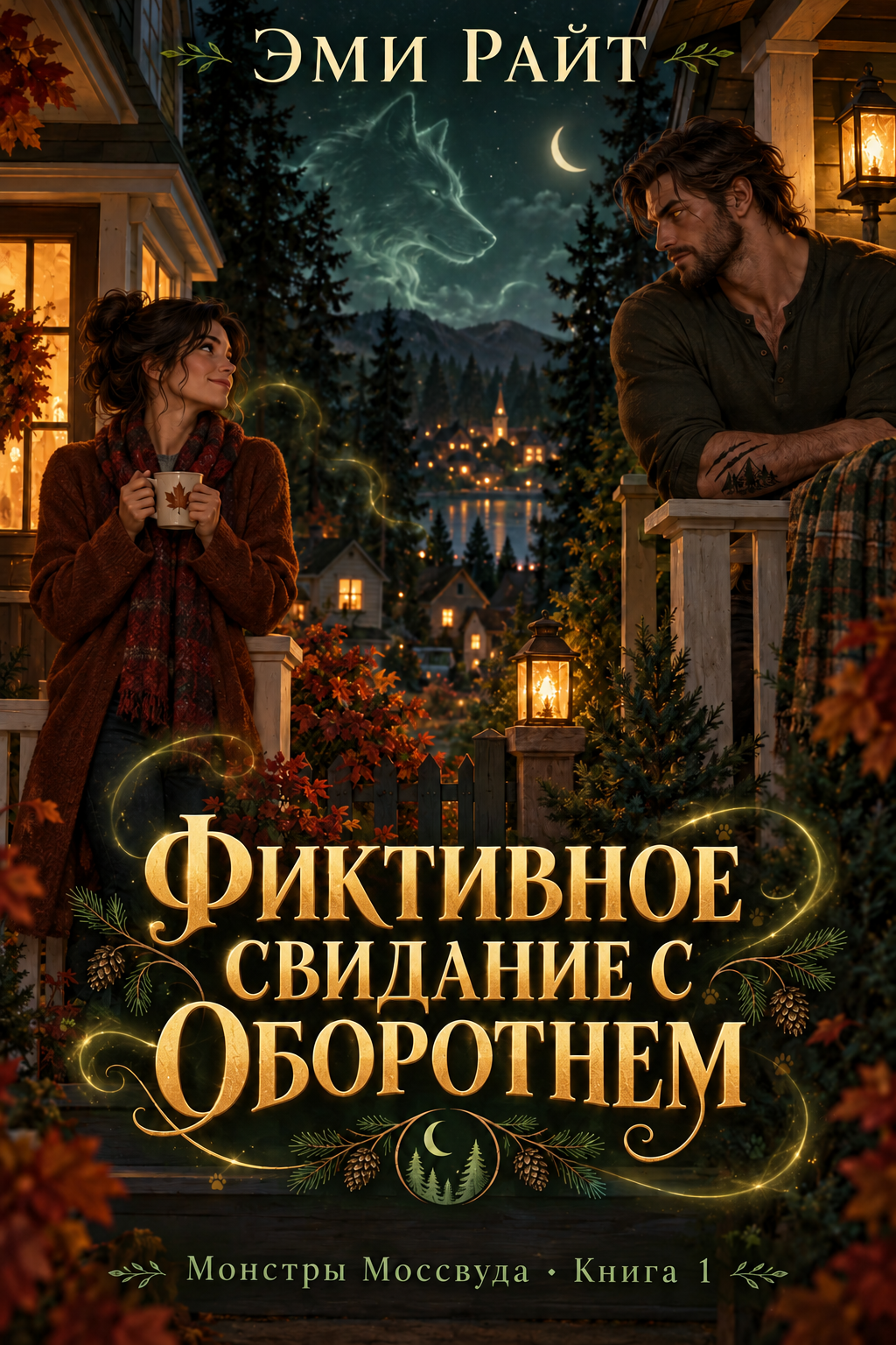 Обложка книги Фиктивное свидание с оборотнем — Эми Райт — Monsters of Mosswood #1