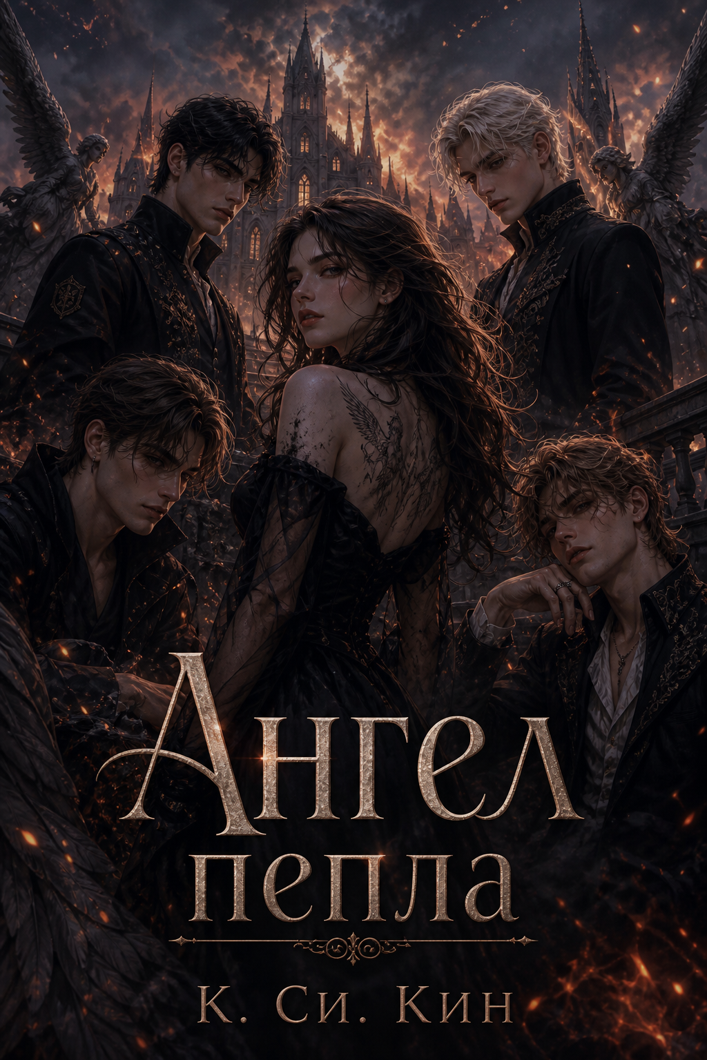 Обложка книги Ангел пепла (Neverbound Academy, книга 1) — К. Си. Кин — Angel of Ashes (Neverbound Academy #1)