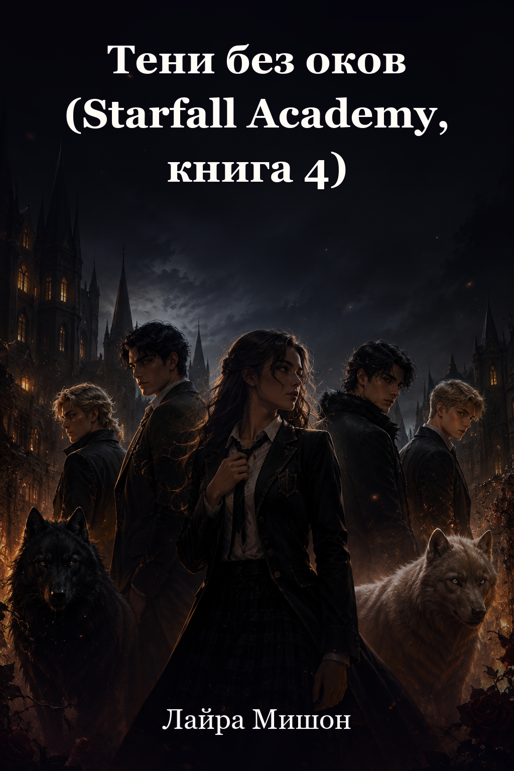 Обложка книги Тени без оков (Starfall Academy, книга 4) — Лайра Мишон — Shadows Unbound: A why choose paranormal academy romance (Starfall Academy Book 4)