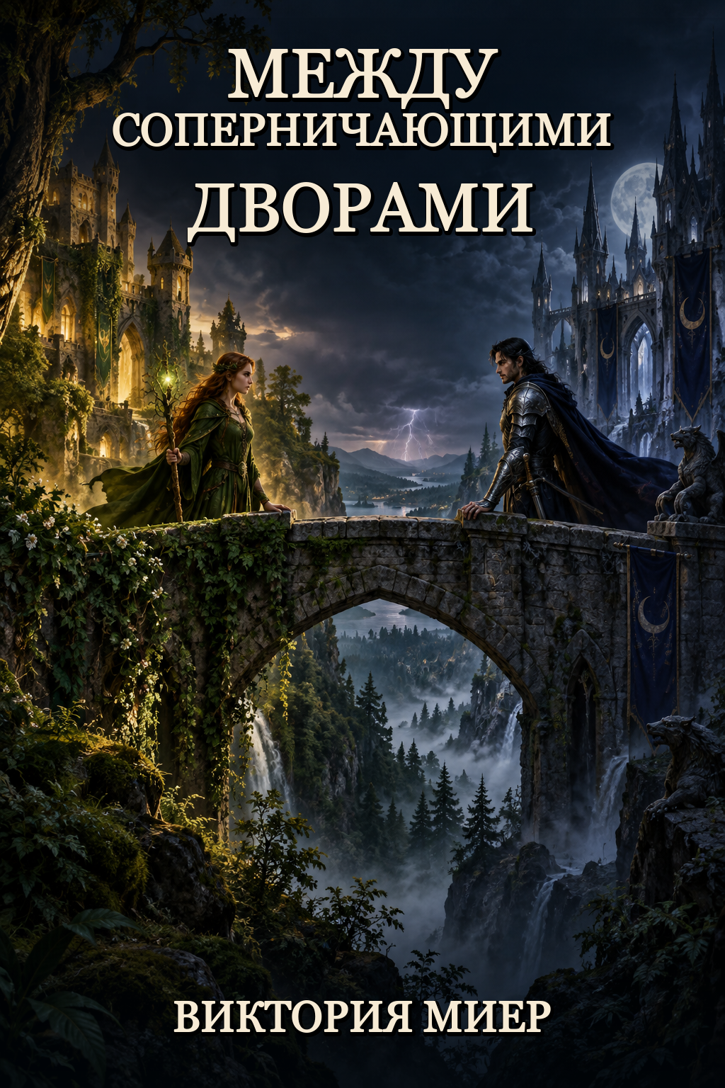 Обложка книги Между соперничающими дворами (Отмеченные судьбой, #1) — Виктория Миер — Between the Rival Courts (The Fatetouched Duology, #1)