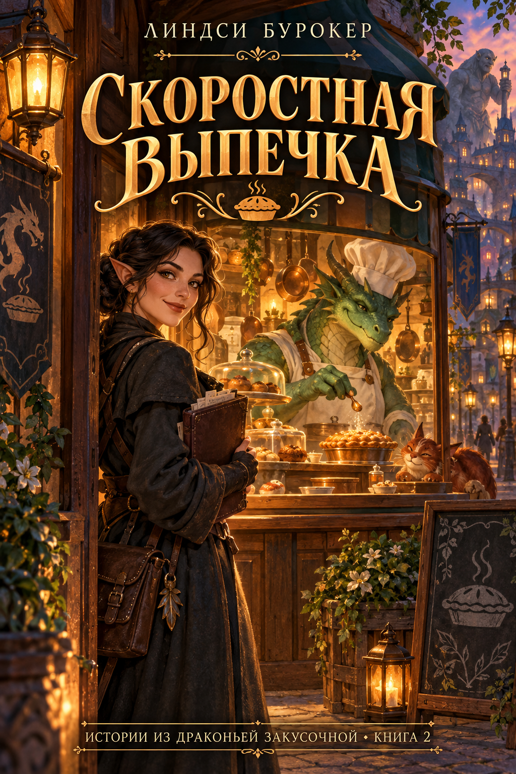 Обложка книги Скоростная выпечка (Истории из Драконьей закусочной, #2) — Линдси Бурокер — Knead for Speed