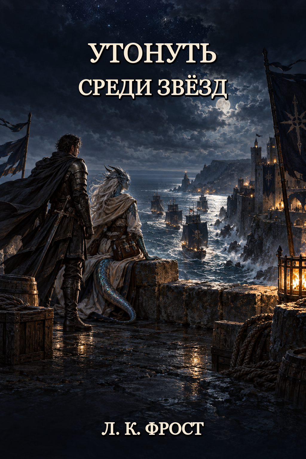Обложка книги Утонуть среди звёзд — Л. К. Фрост — To Drown Among The Stars
