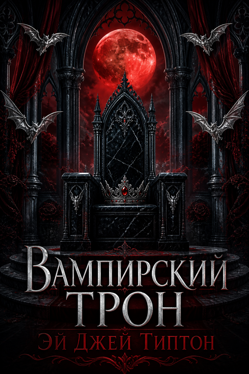 Обложка книги Вампирский трон (Royal Blood, том 1) — Эй Джей Типтон — The Vampire’s Throne (Royal Blood #1)