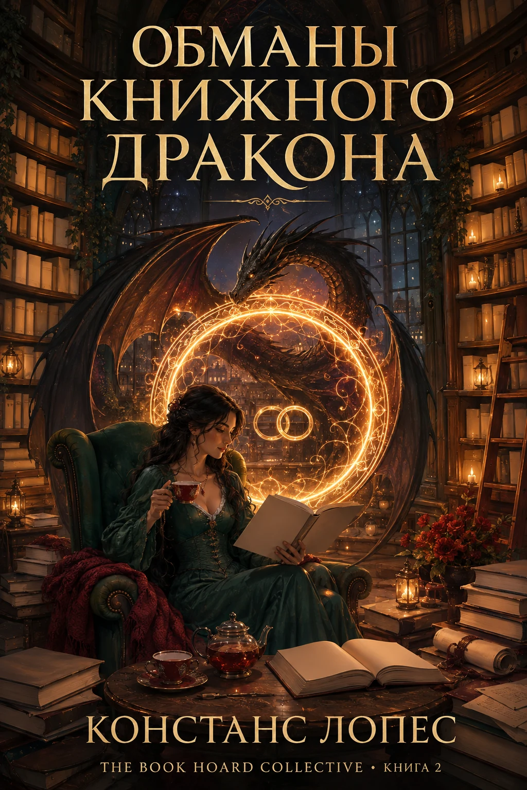 Обложка книги Обманы книжного дракона (The Book Hoard Collective, #2) — Констанс Лопес — Bookwyrm Deceptions
